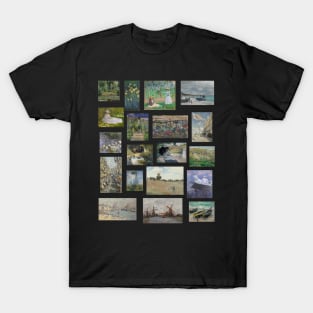 Claude Monet Impressionist Paintings Collage T-Shirt